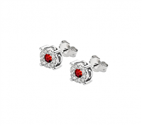 Orecchini Lunatica Donna in Oro bianco Rubino 0.14 Ct ORD78-1 - ORD78-1